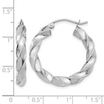Afbeelding in Gallery-weergave laden, 14K White Gold Twisted Round Hoop Earrings 26.25mm x 4mm