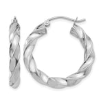 Load image into Gallery viewer, 14K White Gold Light Twisted Hoop Earrings