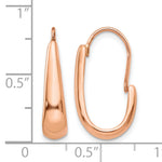 Load image into Gallery viewer, 14K Rose Gold 8mm x 5mm Polished Tapered J-Hoop Wire Earrings