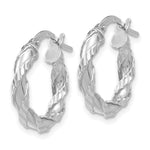 Kép betöltése a galériamegjelenítőbe: 14K White Gold Twisted Rope Hoop Earrings