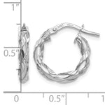 Kép betöltése a galériamegjelenítőbe: 14K White Gold Twisted Rope Hoop Earrings