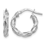 Kép betöltése a galériamegjelenítőbe: 14K White Gold Twisted Rope Hoop Earrings