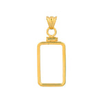 Charger l'image dans la galerie, 14K Yellow Gold Pamp Suisse Lady Fortuna 5 gram Bar Bezel Screw Top Frame Mounting Holder Pendant Charm