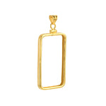 Lataa kuva Galleria-katseluun, 14K Yellow Gold Pamp Suisse Lady Fortuna 1 oz Bar Bezel Screw Top Frame Mounting Holder Pendant Charm