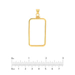 Lataa kuva Galleria-katseluun, 14K Yellow Gold Pamp Suisse Lady Fortuna 1 oz Bar Bezel Screw Top Frame Mounting Holder Pendant Charm
