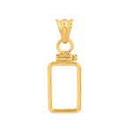 Załaduj obraz do przeglądarki galerii, 14K Yellow Gold Pamp Suisse Lady Fortuna 1 gram Bar Bezel Screw Top Frame Mounting Holder Pendant Charm