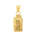 Załaduj obraz do przeglądarki galerii, 14K Yellow Gold Pamp Suisse Lady Fortuna 1 gram Bar Bezel Screw Top Frame Mounting Holder Pendant Charm