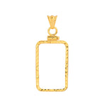 Lade das Bild in den Galerie-Viewer, 14K Yellow Gold Pamp Suisse Lady Fortuna 10 gram Bar Coin Bezel Diamond Cut Screw Top Frame Mounting Holder Pendant Charm