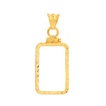 Cargar imagen en el visor de la galería, 14K Yellow Gold Pamp Suisse Lady Fortuna 5 gram Bar Coin Bezel Diamond Cut Screw Top Frame Mounting Holder Pendant Charm