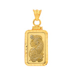 Cargar imagen en el visor de la galería, 14K Yellow Gold Pamp Suisse Lady Fortuna 5 gram Bar Coin Bezel Diamond Cut Screw Top Frame Mounting Holder Pendant Charm