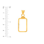 Cargar imagen en el visor de la galería, 14K Yellow Gold Pamp Suisse Lady Fortuna 5 gram Bar Coin Bezel Diamond Cut Screw Top Frame Mounting Holder Pendant Charm