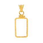 Charger l'image dans la galerie, 14K Yellow Gold Pamp Suisse Lady Fortuna 2.5 gram Bar Coin Bezel Diamond Cut Screw Top Frame Mounting Holder Pendant Charm