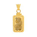 Charger l'image dans la galerie, 14K Yellow Gold Pamp Suisse Lady Fortuna 2.5 gram Bar Coin Bezel Diamond Cut Screw Top Frame Mounting Holder Pendant Charm