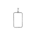 Ladda upp bild till gallerivisning, Sterling Silver Pamp Suisse Lady Fortuna 1 oz Bar Coin Bezel Diamond Cut Screw Top Frame Mounting Holder Pendant Charm