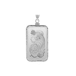 Ladda upp bild till gallerivisning, Sterling Silver Pamp Suisse Lady Fortuna 1 oz Bar Coin Bezel Diamond Cut Screw Top Frame Mounting Holder Pendant Charm