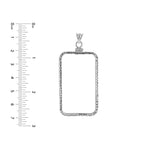Ladda upp bild till gallerivisning, Sterling Silver Pamp Suisse Lady Fortuna 1 oz Bar Coin Bezel Diamond Cut Screw Top Frame Mounting Holder Pendant Charm
