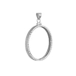 Carregar imagem no visualizador da galeria, Sterling Silver Canada Canadian Maple Leaf 1 oz Coin Bezel Diamond Cut Screw Top Frame Mounting Holder Pendant Charm