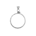 Загрузить изображение в средство просмотра галереи, Sterling Silver American Eagle 1 oz Coin Bezel Diamond Cut Screw Top Frame Mounting Holder Pendant Charm