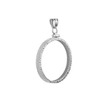 Загрузить изображение в средство просмотра галереи, Sterling Silver American Eagle 1 oz Coin Bezel Diamond Cut Screw Top Frame Mounting Holder Pendant Charm