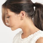 Ladda upp bild till gallerivisning, 10k Yellow Gold Pentagon Shaped Geometric Style Hoop Earrings