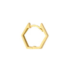 Ladda upp bild till gallerivisning, 10k Yellow Gold Pentagon Shaped Geometric Style Hoop Earrings