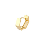 Ladda upp bild till gallerivisning, 10k Yellow Gold Pentagon Shaped Geometric Style Hoop Earrings