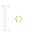 Ladda upp bild till gallerivisning, 10k Yellow Gold Pentagon Shaped Geometric Style Hoop Earrings