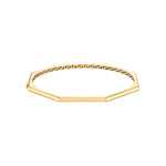 Load image into Gallery viewer, 14k Yellow Gold Geometric Octagon Greek Key Hinged Bangle Bracelet