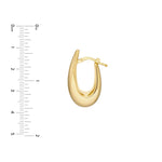將圖片載入圖庫檢視器 14k Yellow Gold Puffy Graduated Oval Modern Contemporary Hoop Earrings