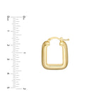 이미지를 갤러리 뷰어에 로드 , 14k Yellow Gold Puffy Square Geometric Design Hoop Earrings