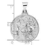 Lataa kuva Galleria-katseluun, 14k White Gold Jesus Christ Face Round Medal Pendant Charm