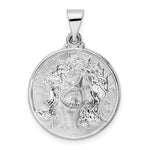 Lataa kuva Galleria-katseluun, 14k White Gold Jesus Christ Face Round Medal Pendant Charm