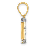Indlæs billede til gallerivisning 14k Yellow Gold and Rhodium Mezuzah Pendant Charm
