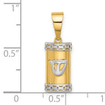 Indlæs billede til gallerivisning 14k Yellow Gold and Rhodium Mezuzah Pendant Charm