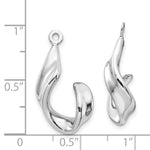 Load image into Gallery viewer, 14K white gold polished twisted J hoop earring jackets shown with stud earrings