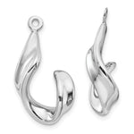 Load image into Gallery viewer, 14K white gold polished twisted J hoop earring jackets front view