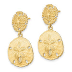 Ladda upp bild till gallerivisning, 14k Yellow Gold Double Sand Dollar Starfish Dangle Earrings