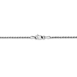 Carregar imagem no visualizador da galeria, 10K Solid White Gold 1.50mm Polished Diamond Cut Rope Bracelet Anklet Necklace Chain Lobster Clasp 7 8 9 16 18 20 22 24 30 Inches