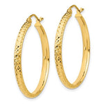 Load image into Gallery viewer, 14k Yellow Gold 30mm x 2.5mm Diamond Cut Round Hoop Earrings