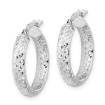 Load image into Gallery viewer, 14k White Gold 19mm x 3.75mm Diamond Cut Inside Outside Round Hoop Earrings