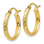 Load image into Gallery viewer, 14k Yellow Gold 18mm x 2.5mm Diamond Cut Round Hoop Earrings