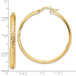 Load image into Gallery viewer, 14K Yellow Gold 38mm x 4mm Diamond Cut Round Hoop Earrings