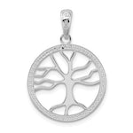 Afbeelding in Gallery-weergave laden, Back view of rhodium plated 925 sterling silver Tree of Life cut out pendant charm