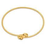 Загрузить изображение в средство просмотра галереи, 14k Yellow Gold Love Knot Flexible Slip On Cuff Bangle Bracelet