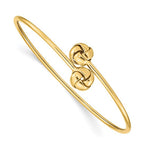 Загрузить изображение в средство просмотра галереи, 14k Yellow Gold Love Knot Flexible Slip On Cuff Bangle Bracelet