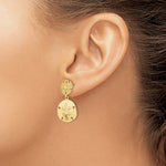 Ladda upp bild till gallerivisning, 14k Yellow Gold Double Sand Dollar Starfish Dangle Earrings