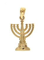 Load image into Gallery viewer, 14K Yellow Gold Menorah Pendant Charm
