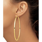 이미지를 갤러리 뷰어에 로드 , 14K Yellow Gold 80mm x 3mm Extra Large Giant Gigantic Big Lightweight Round Classic Hoop Earrings