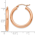 画像をギャラリービューアに読み込む, 10k Rose Gold Classic Round Hoop Earrings 24mm x 3mm