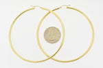 이미지를 갤러리 뷰어에 로드 , 14K Yellow Gold 80mm x 3mm Extra Large Giant Gigantic Big Lightweight Round Classic Hoop Earrings